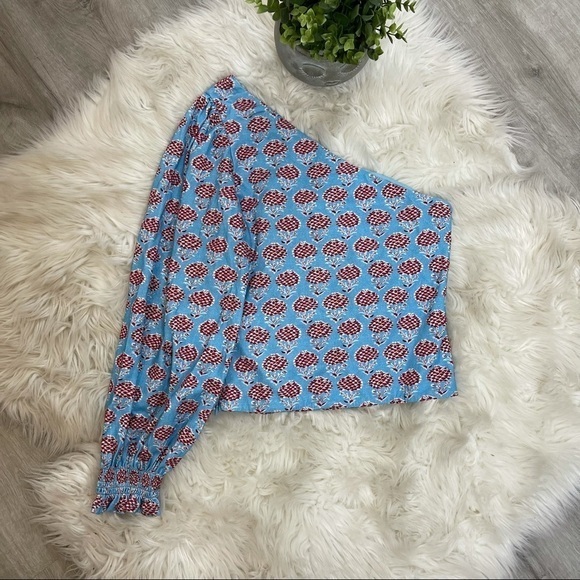 Puff-Sleeved One-Shoulder Blouse‎ Forever That Girl Anthropologie - Picture 10 of 10